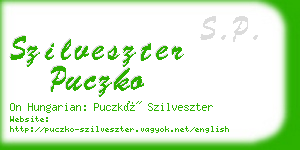 szilveszter puczko business card